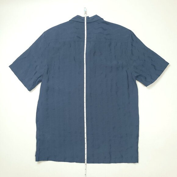 Madewell Boxy Short-Sleeve Shirt in Jacquard Men Size XS Warm Midnight Blue NWT - Picture 6 of 16